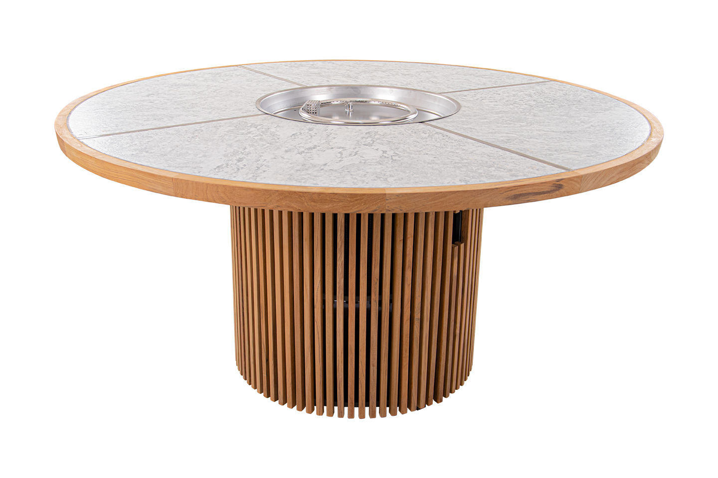 Round Ceramic Top Dining Fire Table Set