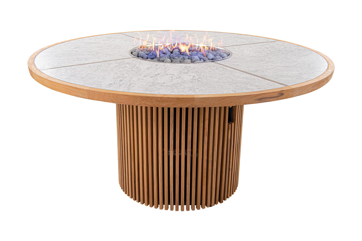 Round Ceramic Top Dining Fire Table Set