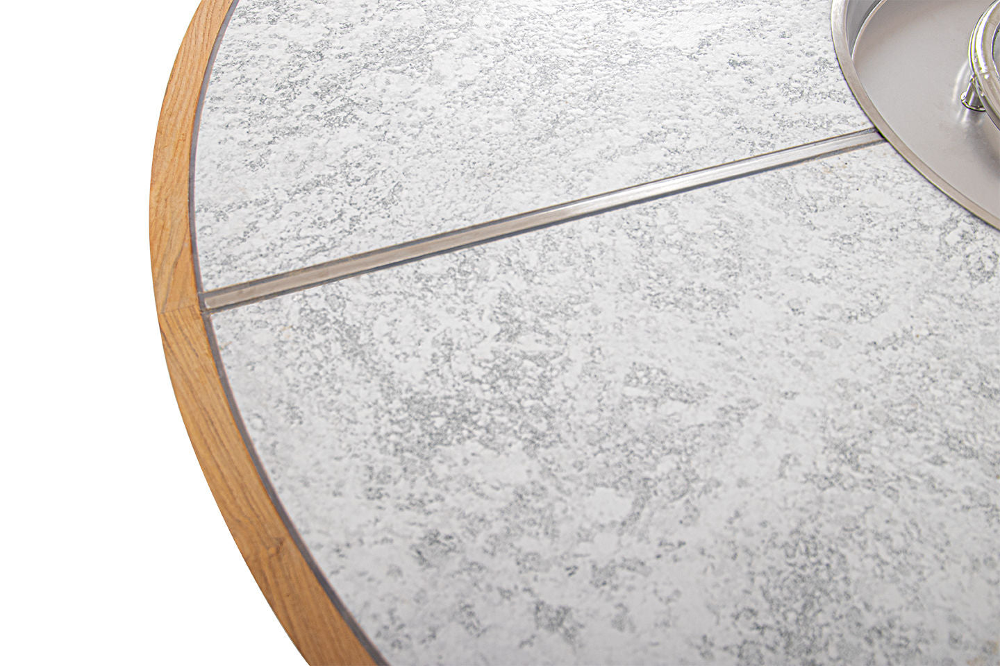 Round Ceramic Top Dining Fire Table Set
